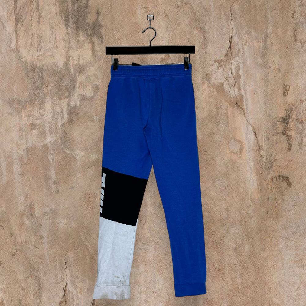 Vintage Y2K Nike Joggers Youth Large Royal Blue White Swoosh Black Cotton - Picture 3 of 6
